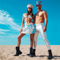 Stříbrné legíny velikost L/XL